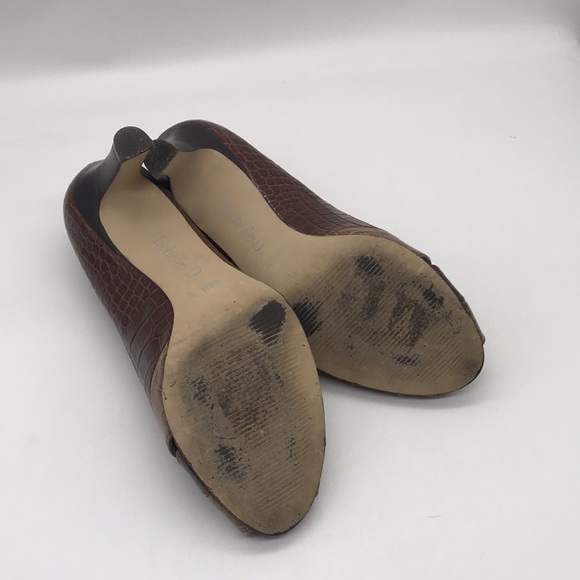 Michelle D Faux Croc/Lizard Pattern High Heels Size 5.5M - Picture 5 of 7